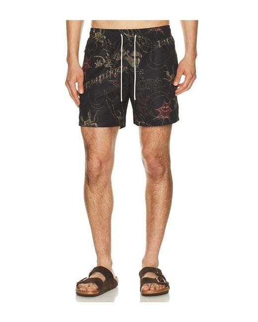 Oas Black Romantique Swim Shorts for men