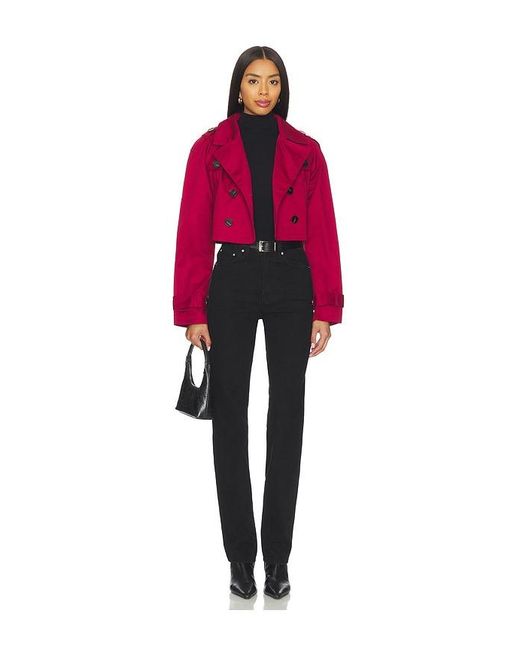 MORE TO COME Red Marja Cropped Trench