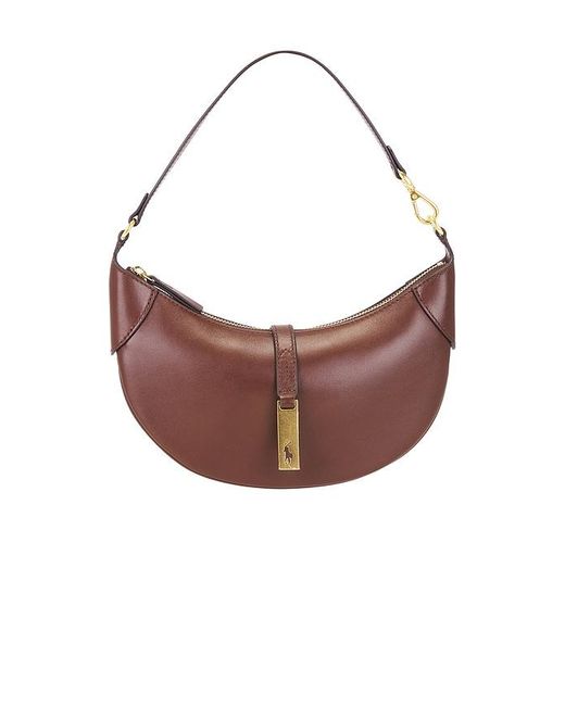 Polo Ralph Lauren Brown Sport Calf Small Shoulder Bag