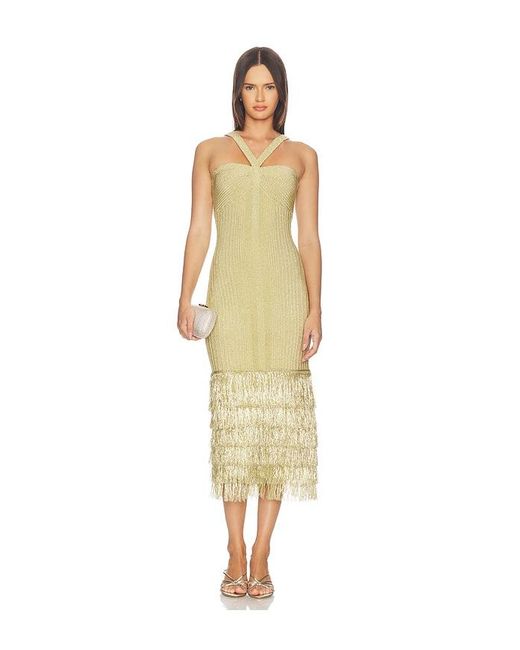 AMUR Metallic Rosalina Knit Midi Dress