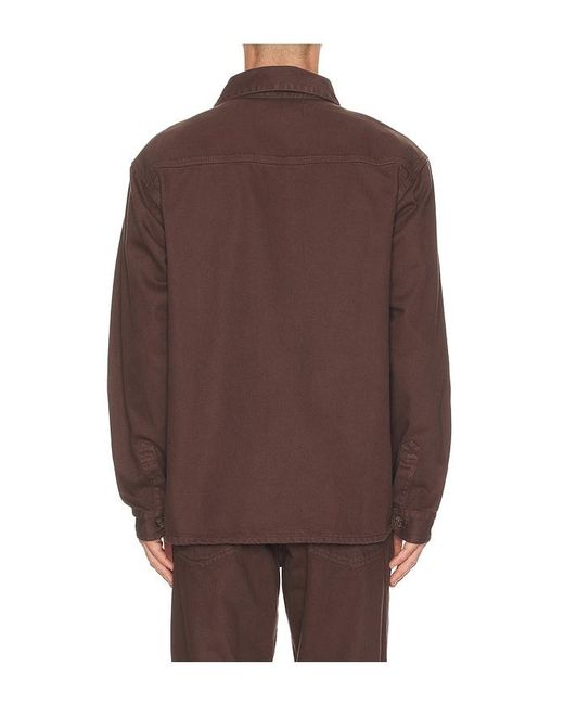 Palmes Brown Coarse Overshirt for men