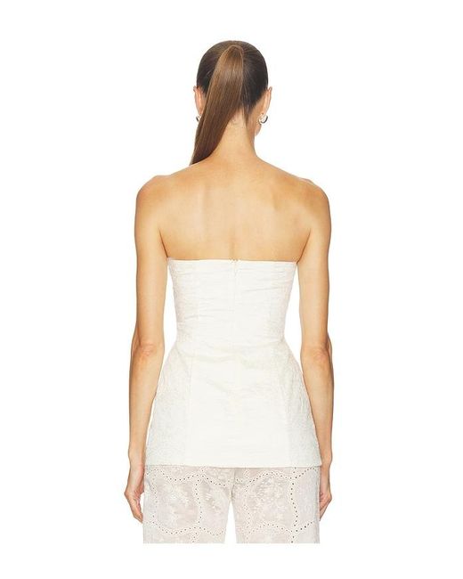 Amanda Uprichard White Strapless Soho Tunic