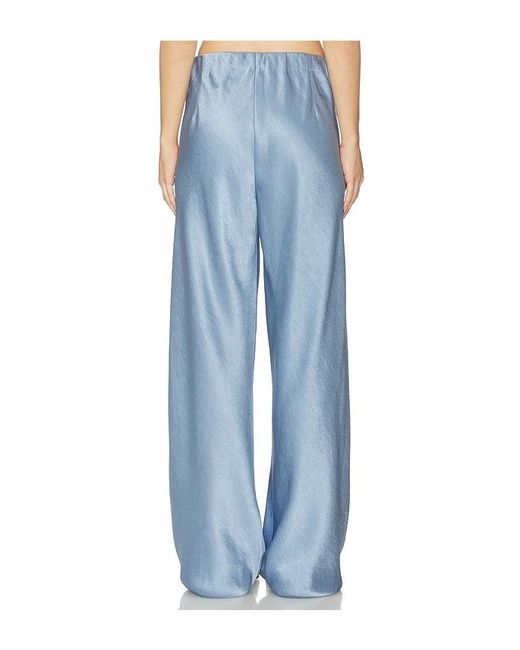 Vince Blue High Waist Fluid Satin Bias Pant