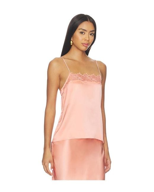 SABLYN Pink Haya Lace Trim Square Neck Cami