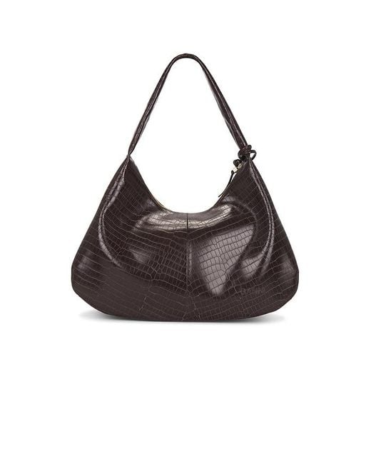 Ganni Black Bou Hobo Xxl Croco Bag