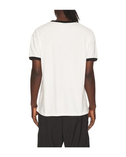 ANDERSSON BELL White Essential Adsb Flocking Ringer T-Shirt for men