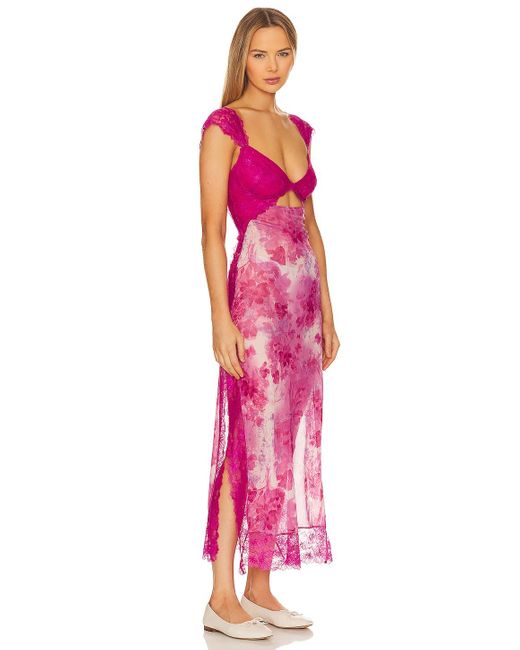 Free People Suddenly Fine Maxi Slip Pink