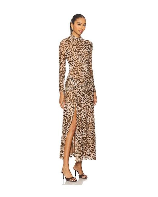 Bardot Natural Lea Printed Mesh Midi Dress