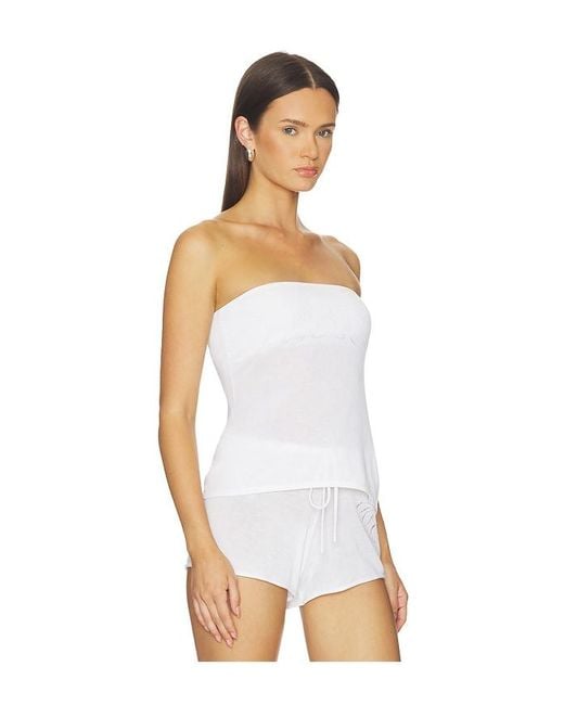 Frankie's Bikinis White Margot Knit Tube Top
