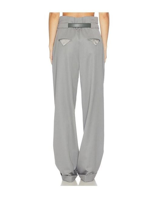 The Attico Gray Long Belted Pant