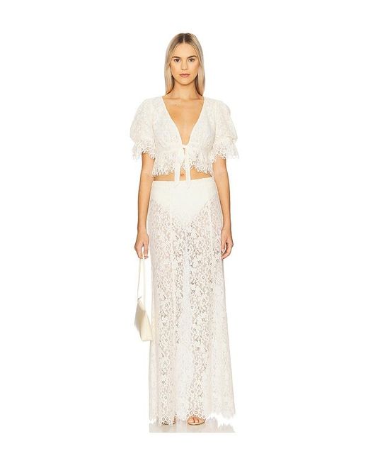 AFRM White Oxford Skirt