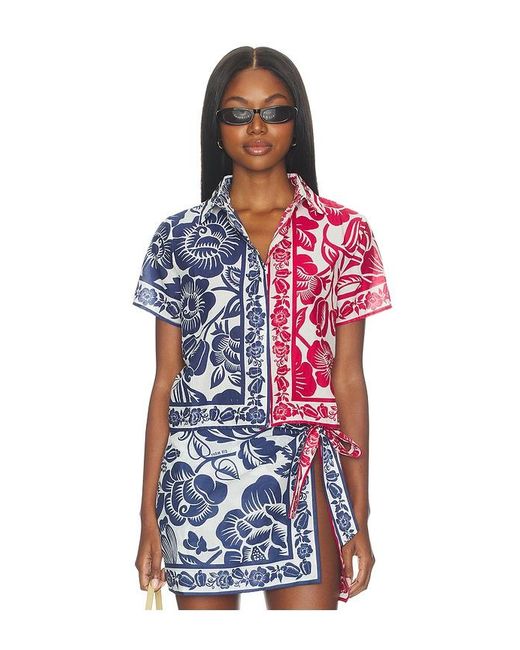 Farm Rio Red Cashew And Birds Shirt