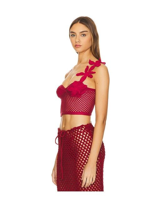 Agua Bendita Ziah クロップトップ Red
