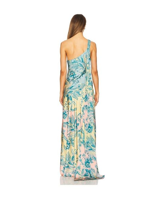 Hemant & Nandita White One Shoulder Long Dress