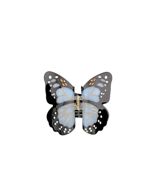 Solar Eclipse Blue Hand-Painted Monarch Butterfly Claw Hair Clip