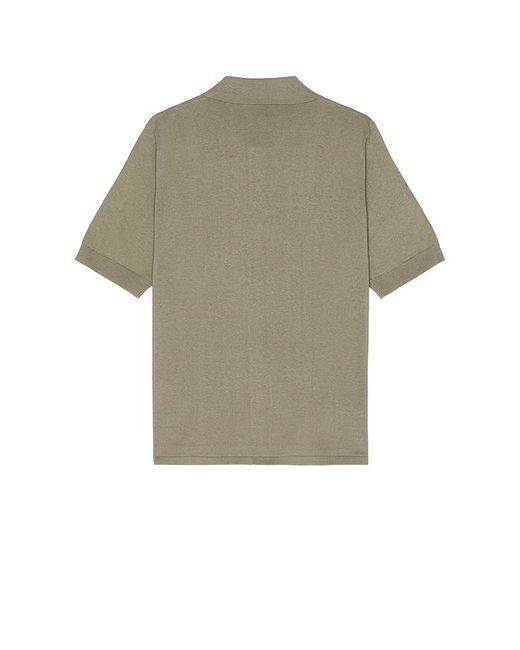 Norse Projects Green Rollo Cotton Linen Short Sleeve Shirt for men