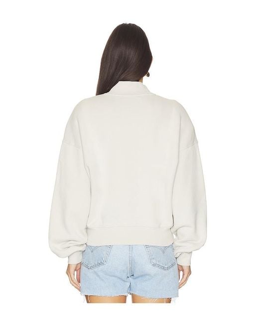 Agolde White Jensen Zip Up Sweatshirt
