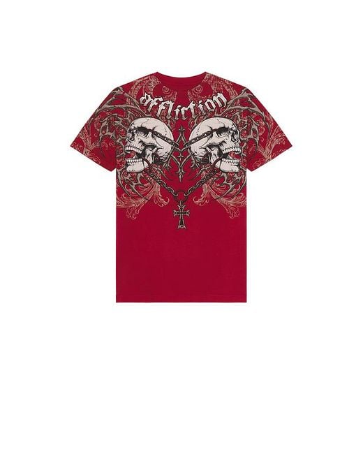 Affliction Red Collapse Tee for men