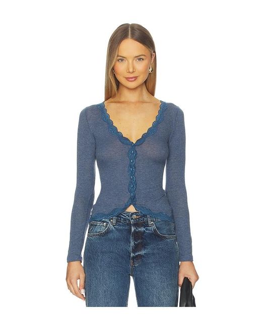 Free People Blue X Intimately Fp Big Love Cardi