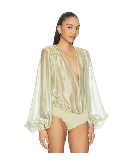 Bronx and Banco White Ashanti Organza Bodysuit