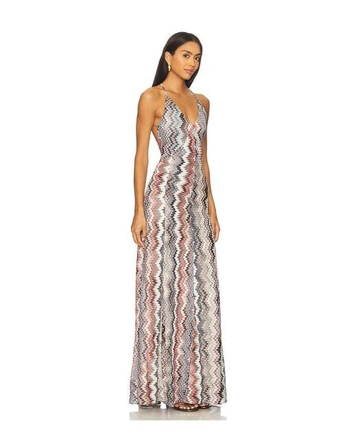 Missoni White Ärmelloses, Langes Kleid
