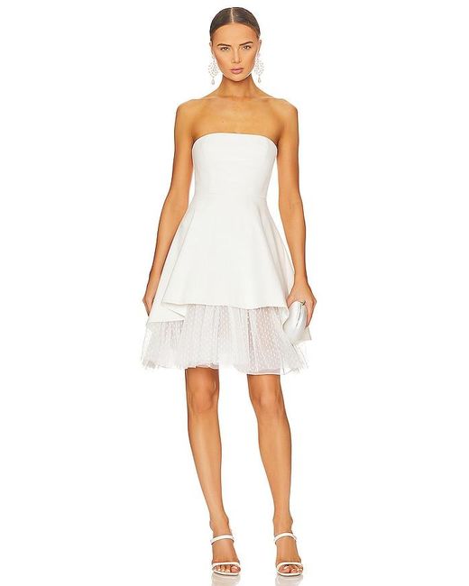 BCBGMAXAZRIA White Short Strapless Evening Dress