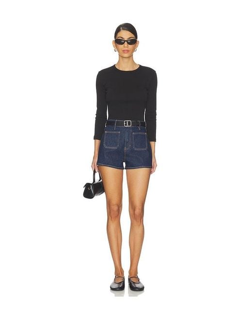 Veronica Beard Blue Elijah Short With Patch Pockets