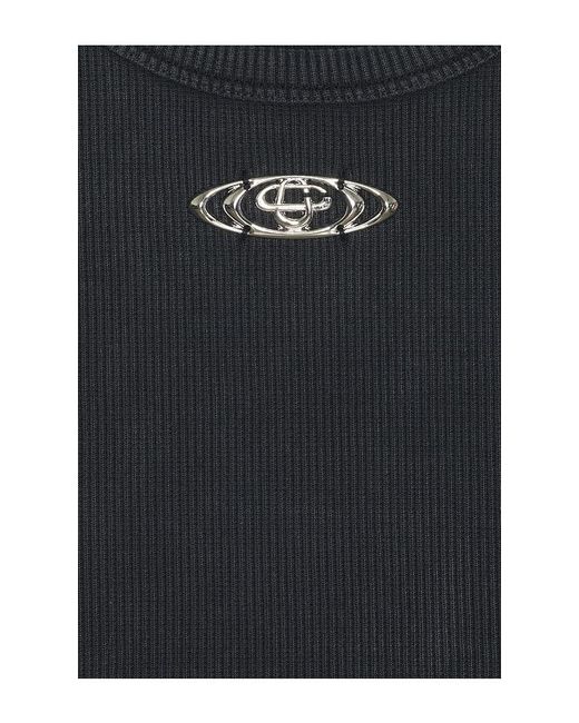 Casablanca Blue Ribbed Tank Top