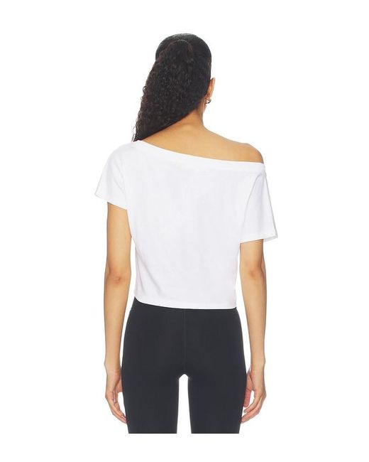 WellBeing + BeingWell White Dillon Off-Shoulder Tee