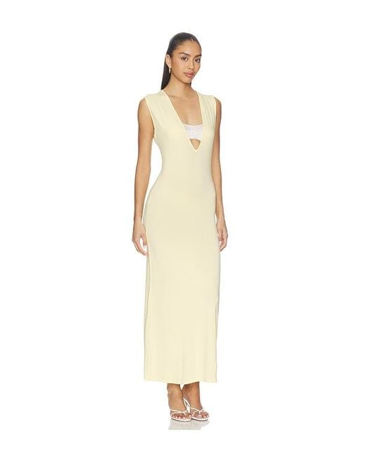 Artless White Tate Plunge Midi Dress