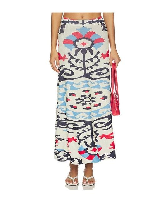 MISA Los Angles White Ocean Midi Skirt