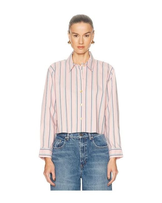 L'Agence Blue Asymmetrisches Cropped-Oberteil Cosette