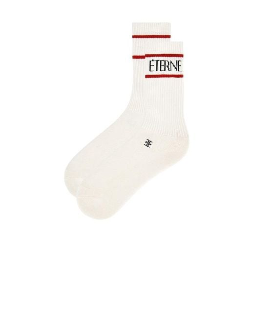 ÉTERNE White Logo Sport Sock