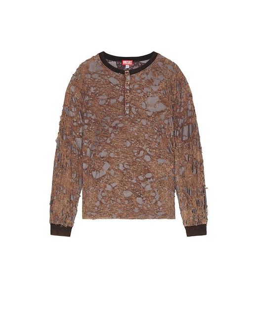 DIESEL Brown T-Overt Long Sleeve Tee for men