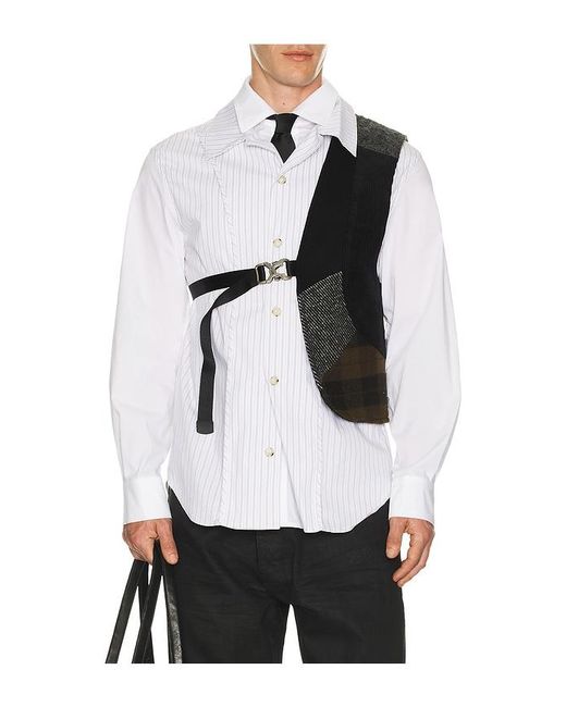ANDERSSON BELL White Patchwork One Arm Vest for men