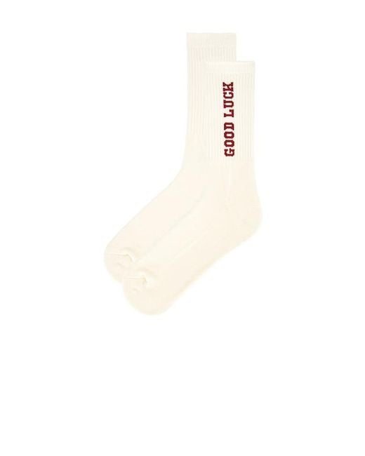 Darling White Good Luck Sock