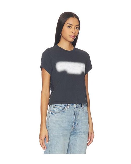 Alexander Wang Blue Emboss Graphic Shrunken Tee