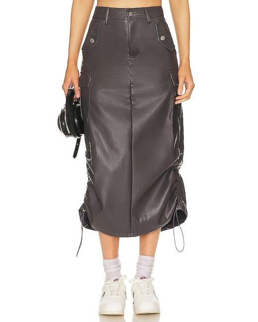 Jezabel faux leather midi skirt clearance superdown