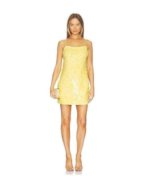 MILLY Yellow Izel Colette Sequin Mini Dress
