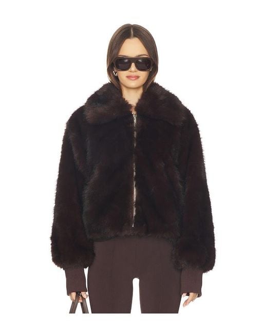 BY.DYLN Black Reese Faux Fur Bomber Jacket