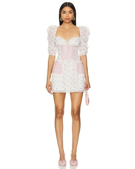 For Love & Lemons Francine ミニドレス White