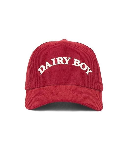 Gorra Estilo Trucker De Pana Arch En Color Rojo Talla En Dairy Boy de color Red