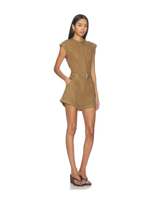 Jonathan Simkhai Natural Tinka Belted Romper