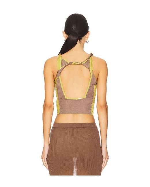 Isa Boulder Orange Two-Tone Twisted Top