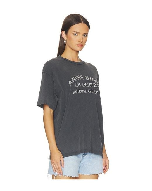 Anine Bing Black Cade Tee Melrose Stencil