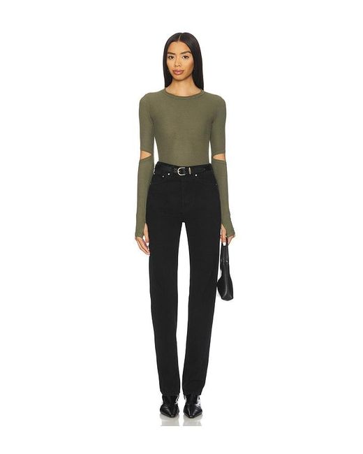 Michael Lauren Green Solomon Long Sleeve Fitted Tee