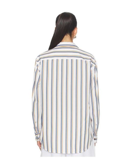 Leset White Yoshi Stripe Classic Button Down