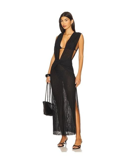 ViX Black Cindy Long Cover Up