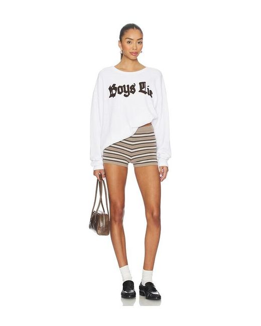 Boys Lie White Rocker Thermal Bf Longsleeve Tee