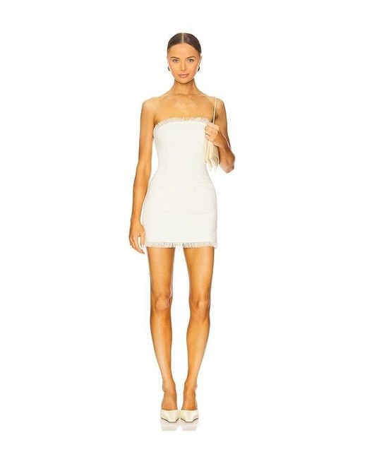 MORE TO COME White Houda Strapless Mini Dress